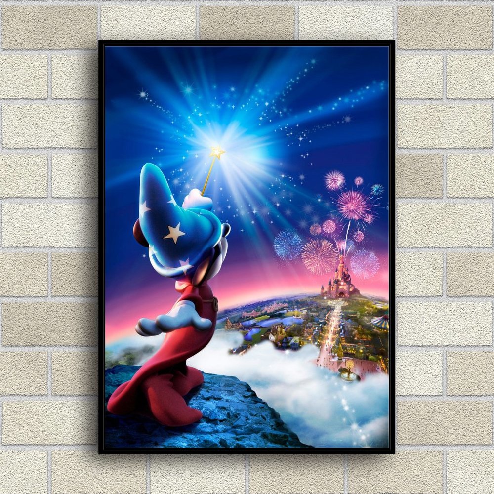 Mickey Mouse Poster Decorative Painting Canvas Wall Art(Framed)